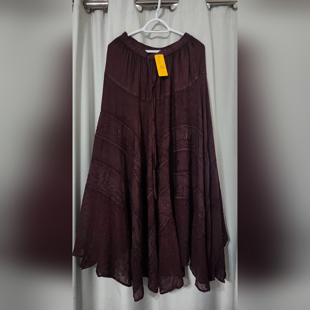 Sakkas Ivy Maiden Boho Skirt Chocolate